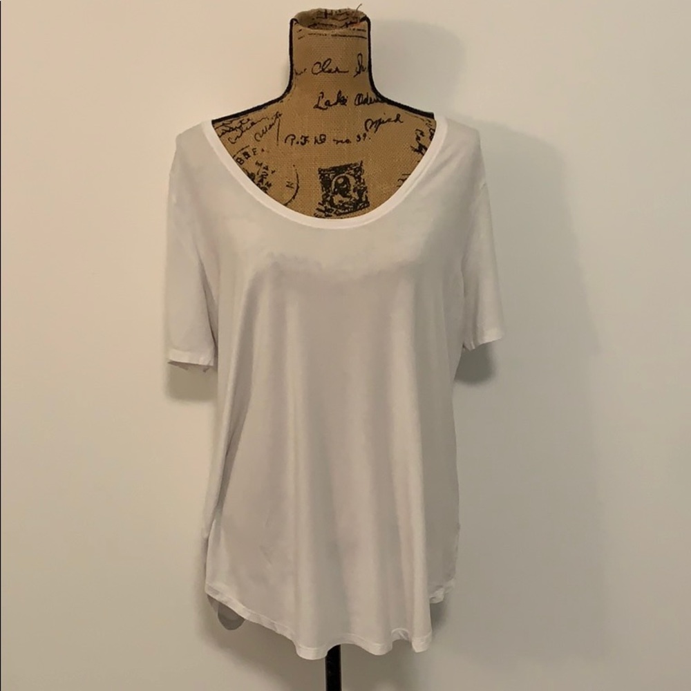White Scoop Neck Tee